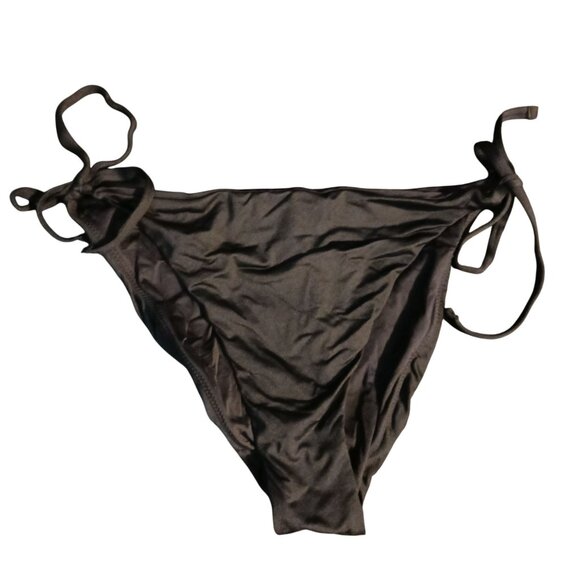 NEW Aqua Swim XL Stretch String Bikini Bottoms Black & Red Adjustable Ties 2PC - Picture 2 of 16